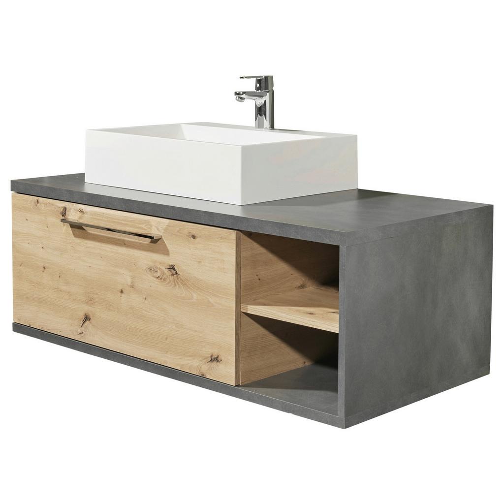 Waschbecken Mit Unterschrank Nathan B:110cm Anthrazit/eiche