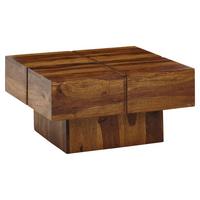 Konferenční stolek z masivního dřeva š: 57,5cm - barvy sheesham, Moderní, dřevo (57,5/57,5/30cm) - MID.YOU