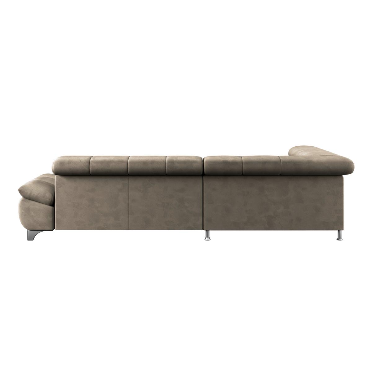 Ecksofa Gemini Dunkelbraun, B: 234cm - Taupe/Chromfarben, KONVENTIONELL, Textil (234/312cm)