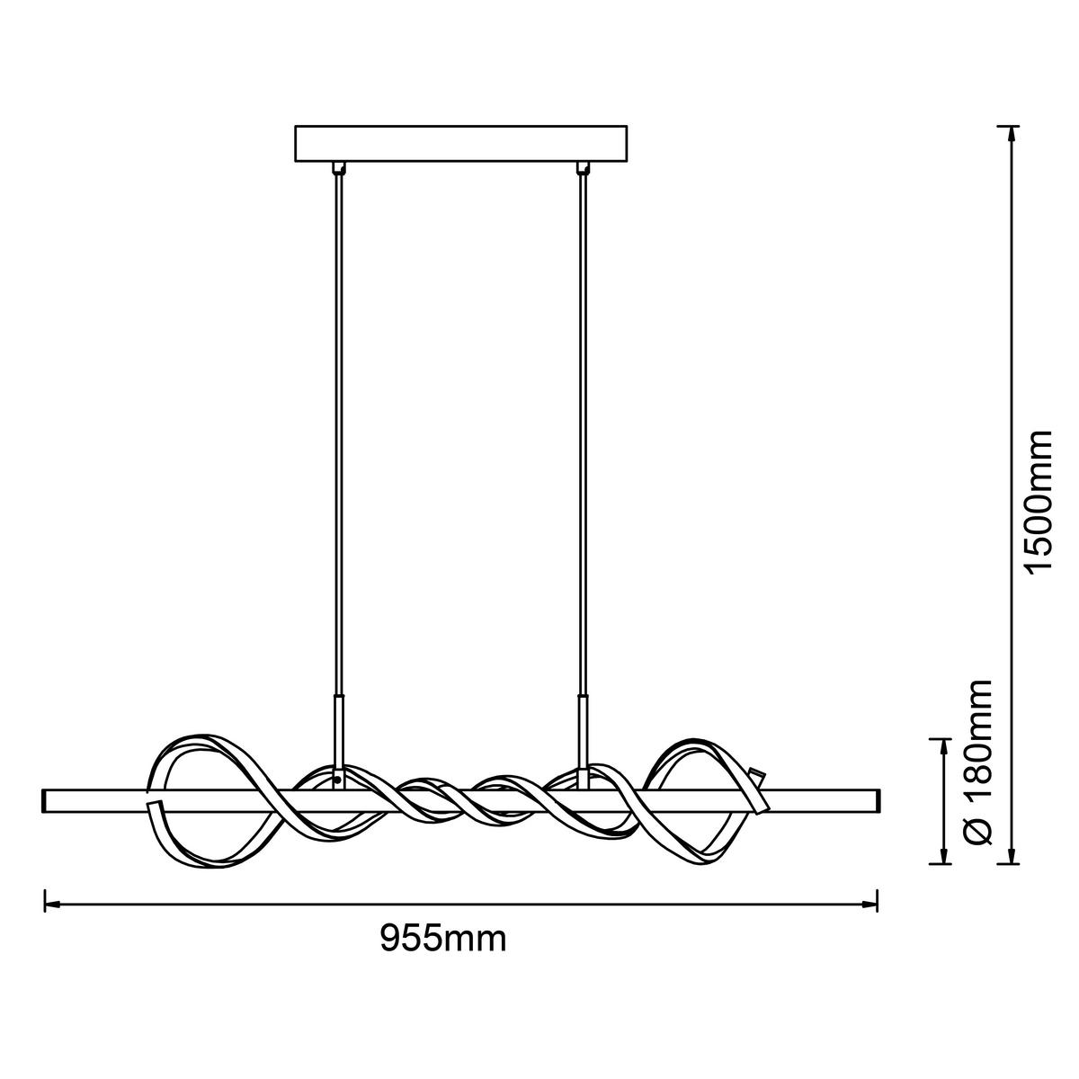 LED-PENDELLEUCHTE G99819/06 AMALIE - Schwarz, Design, Kunststoff/Metall (18/95,5/150cm) - Brilliant