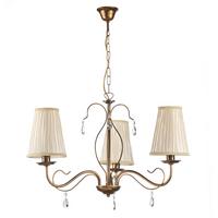 KRONLEUCHTER Delia Cognac L: 60 cm 6W - Cognac, KONVENTIONELL, Glas/Textil (60/60/100cm)