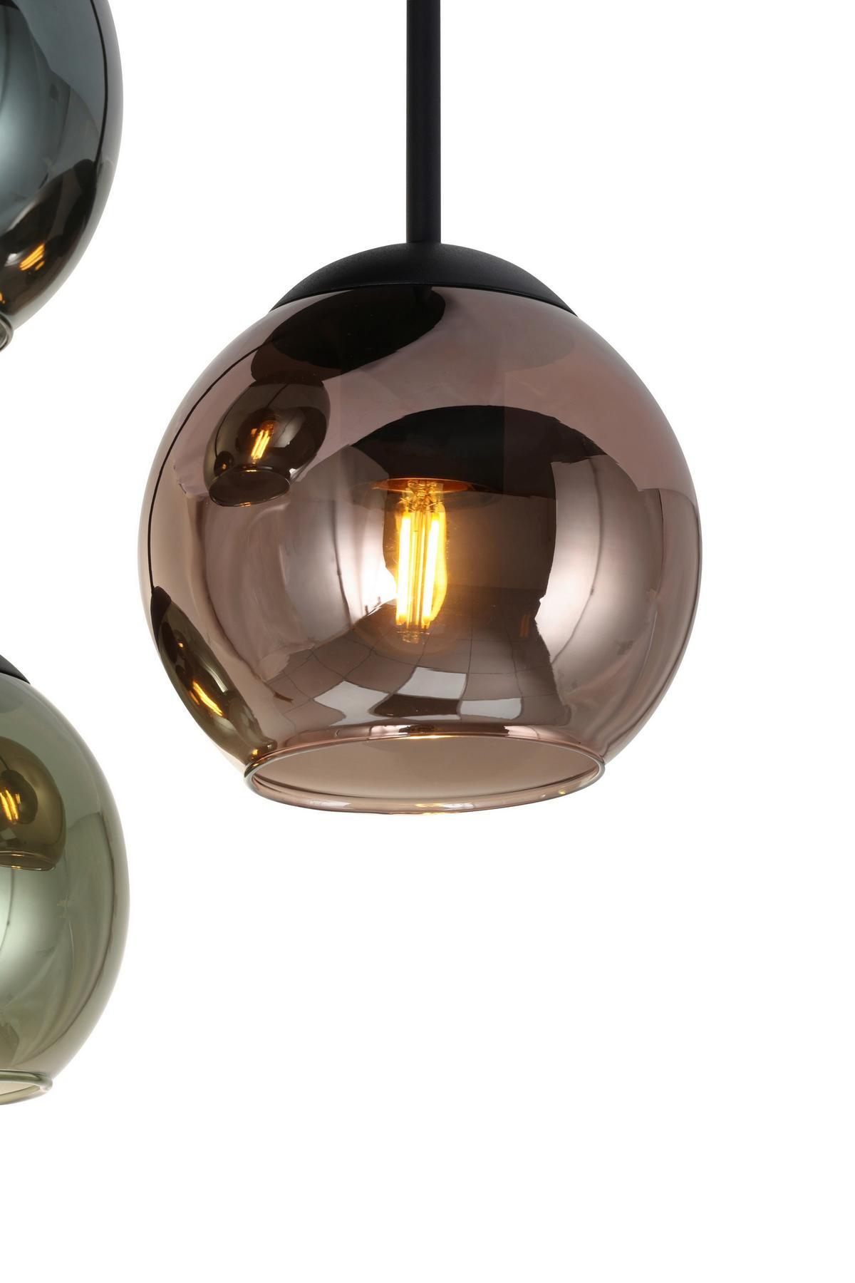 Deckenleuchte Gren - Blau/Rot, MODERN, Glas/Metall (34.5/40,5cm)