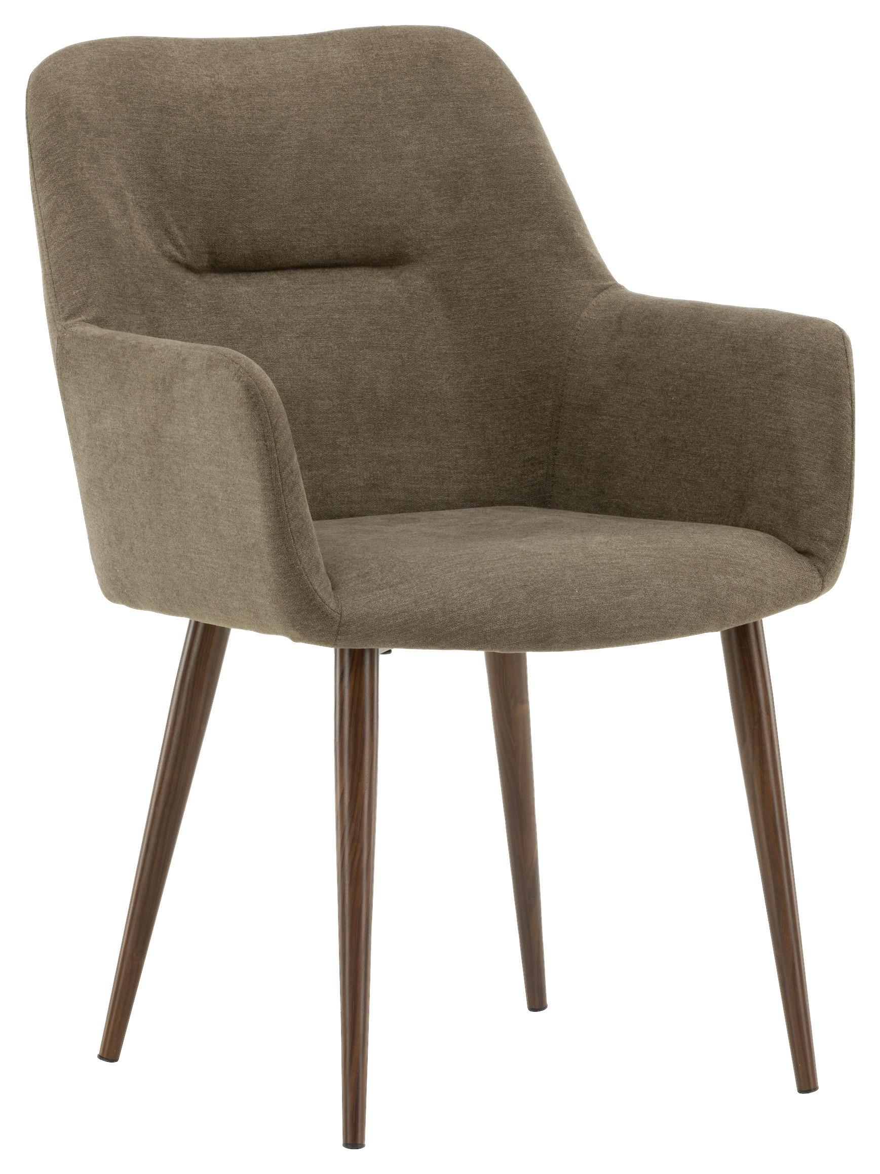 Stuhl-Set Tomorrow - Dunkelgrau/Braun, Design, Textil/Metall (60/90/62cm) - Livetastic