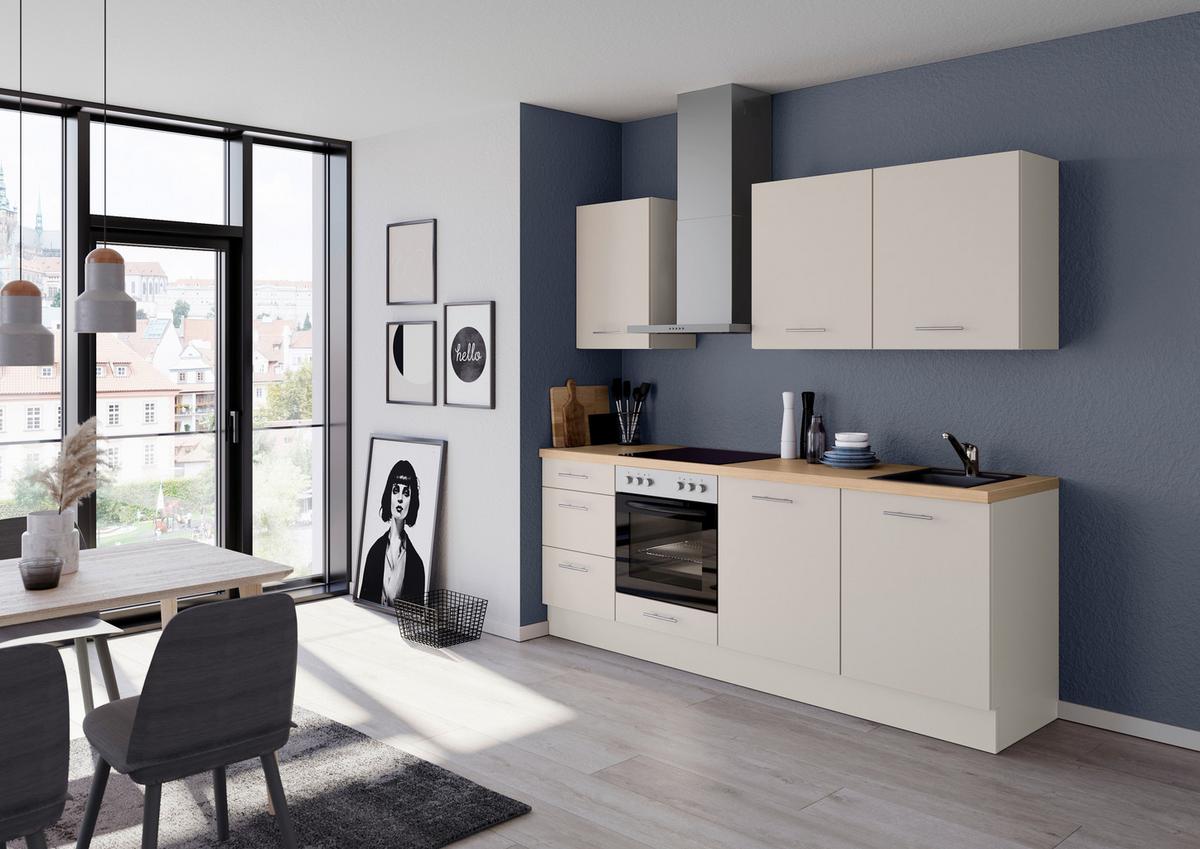 Küchenblock Ip3150 - Eichefarben/Magnolie, Design, Holzwerkstoff (230cm) - Impuls