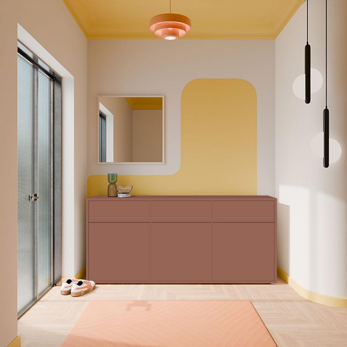 KOMODA ALICE SPRINGS - terracotta, Moderní, kompozitní dřevo (184,2/83,1/41,5cm)