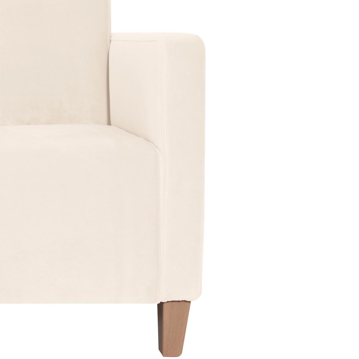 Polstersessel mit Armlehnen Milla Samt/Velours Creme - Creme/Naturfarben, Design, Textil (71/81/70cm) - Max Winzer