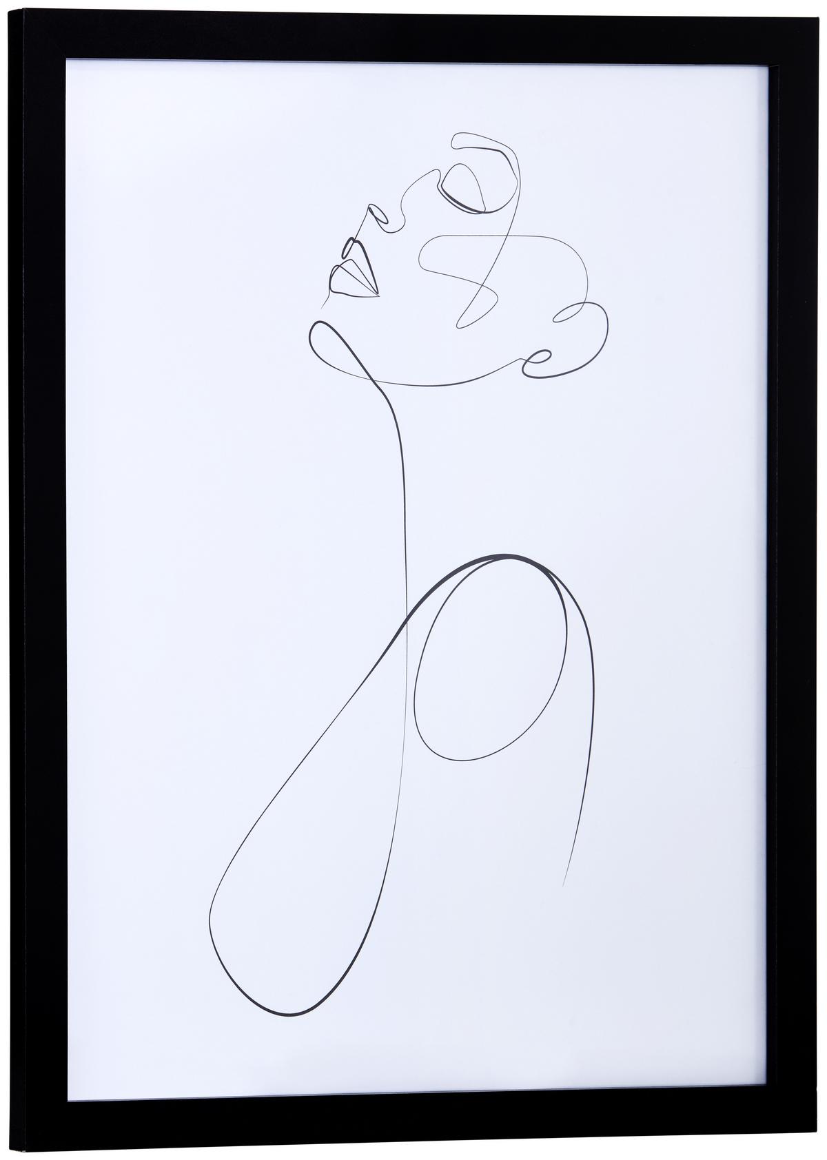 Képkeret Caralina - fekete, Basics, Üveg/fa (43,3/53,5/1,5cm) - Luca Bessoni