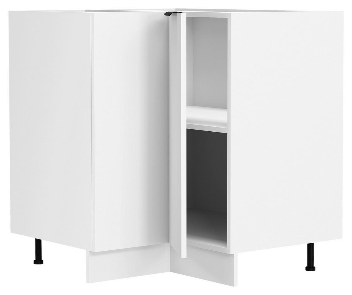 Eckunterschrank Fasola Weiß B: 76 cm - Weiß, Trend, Holzwerkstoff/Kunststoff (76/93/76cm) - MID.YOU