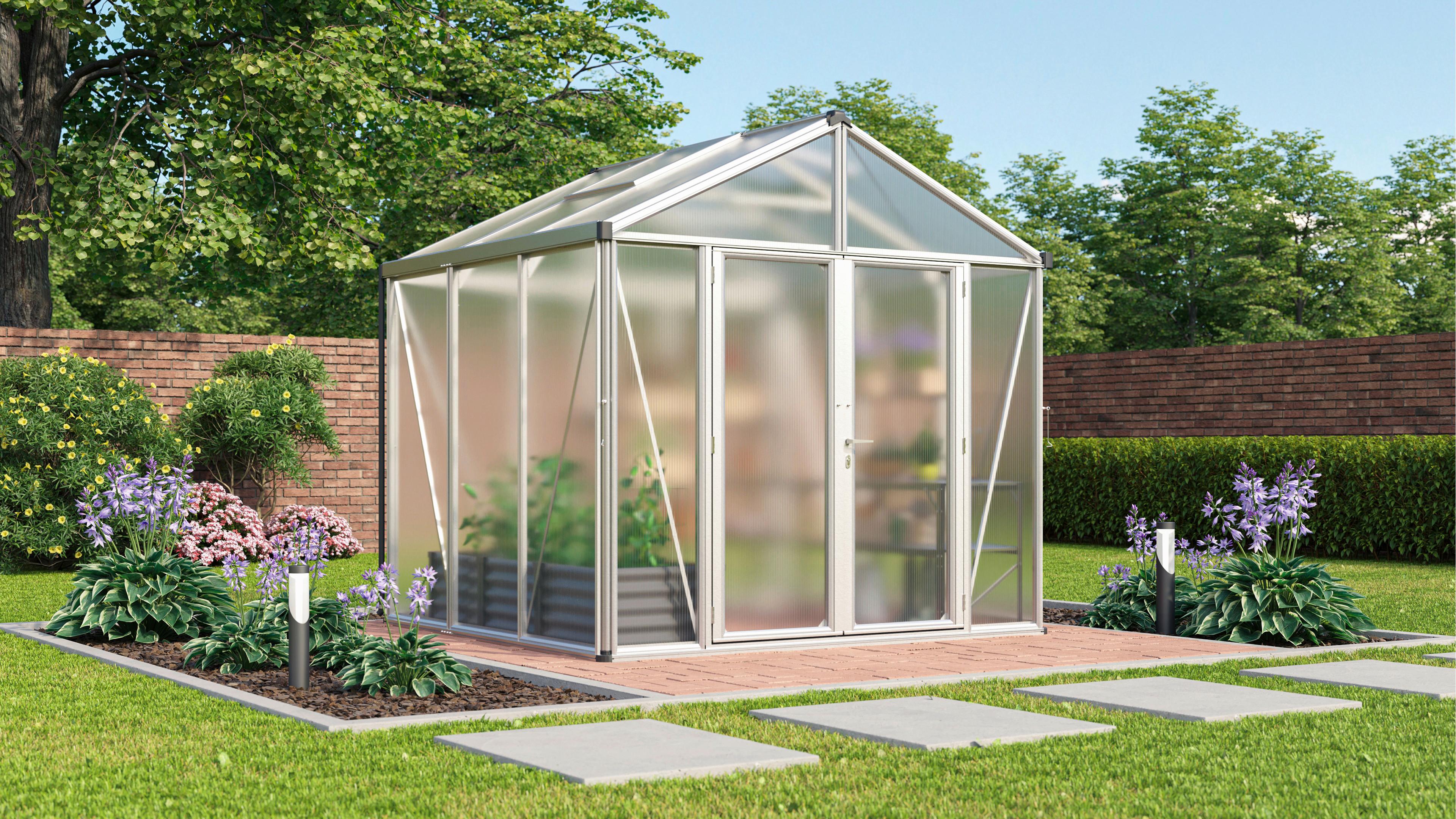 Gewächshausbausatz Zeus Comfort 6200 16mm Hkp Set - Alufarben, Basics, Kunststoff/Metall (258,4/250,4/242,0cm)