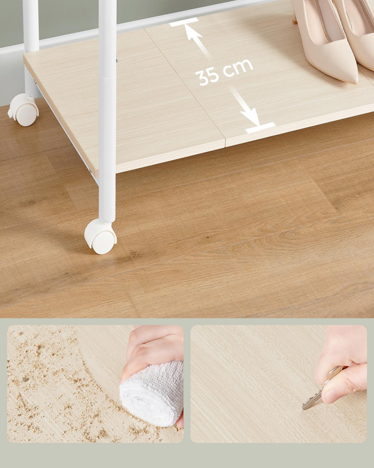 Kleiderwagen Naturfarben/weiß B: 98,5 Cm - Naturfarben/Weiß, Basics, Holzwerkstoff/Kunststoff (98,5/156,8/39,6cm)