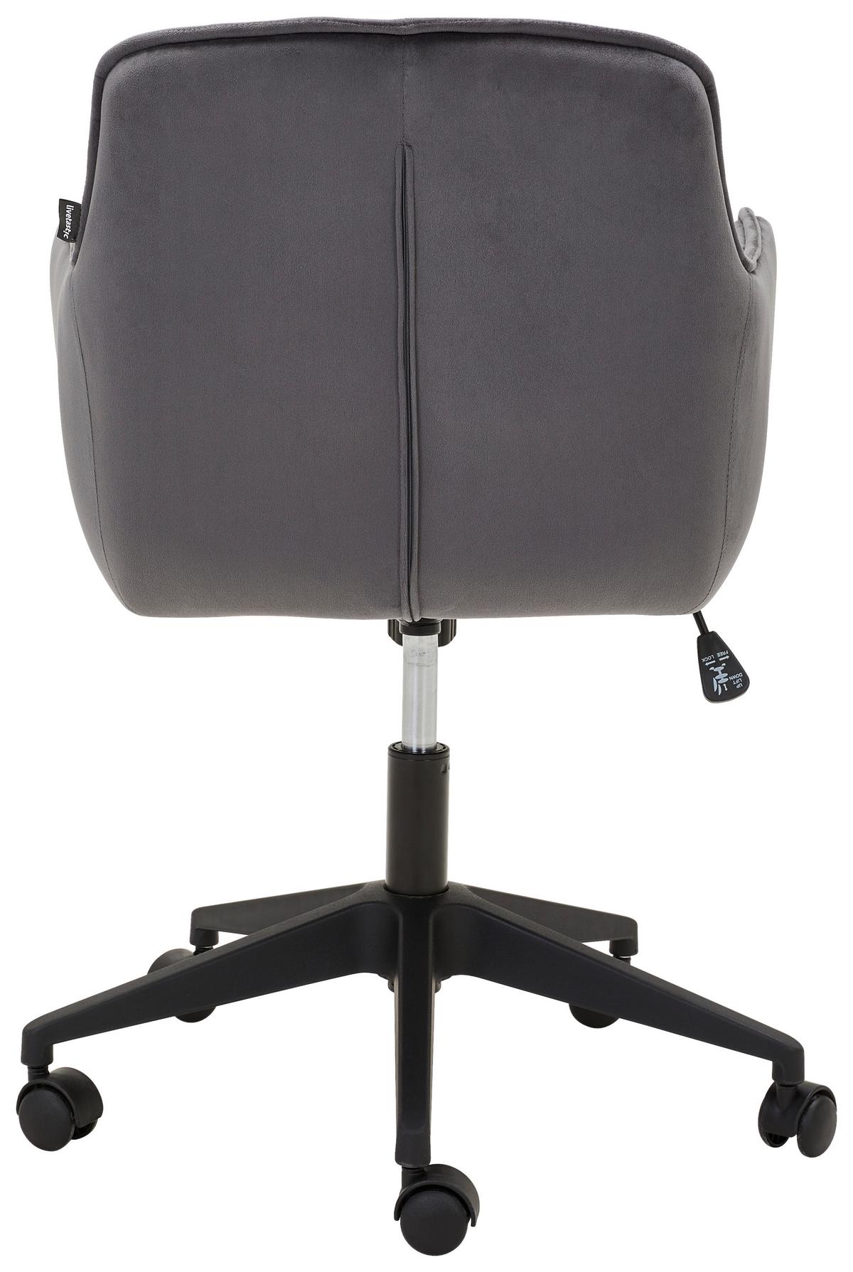 Bürostuhl Salvador Höhenverstellbar Dunkelgrau - Dunkelgrau/Schwarz, MODERN, Kunststoff/Textil (60/80-90/62cm) - Livetastic