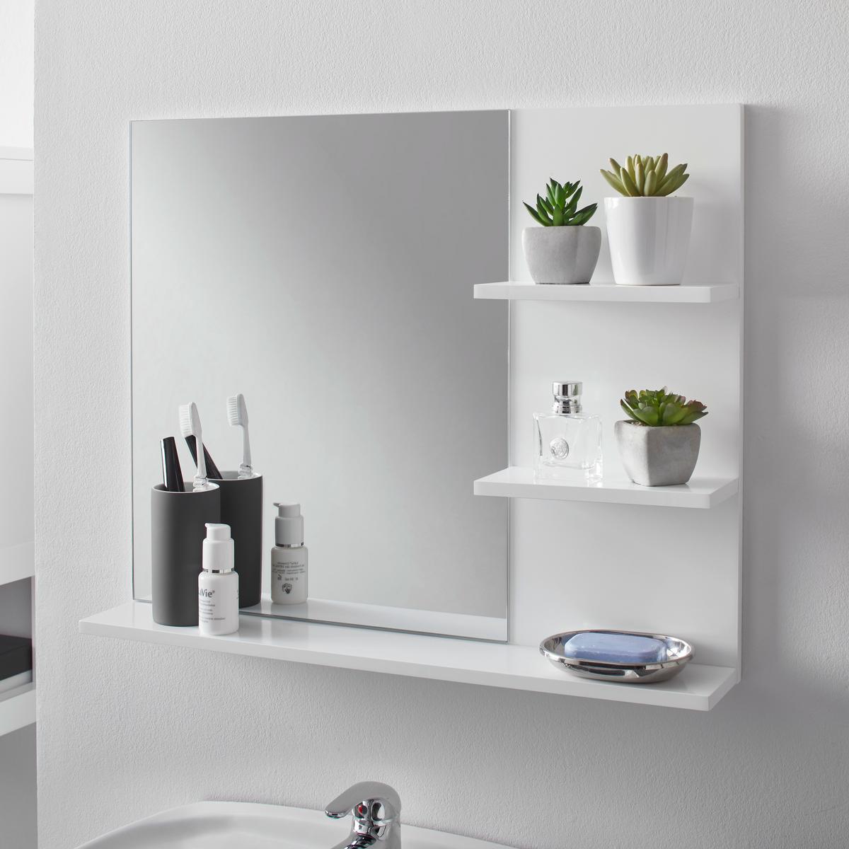 Skříňka se zrcadlem TIA - bílá, Moderní, sklo (60/48/10cm) - P & B