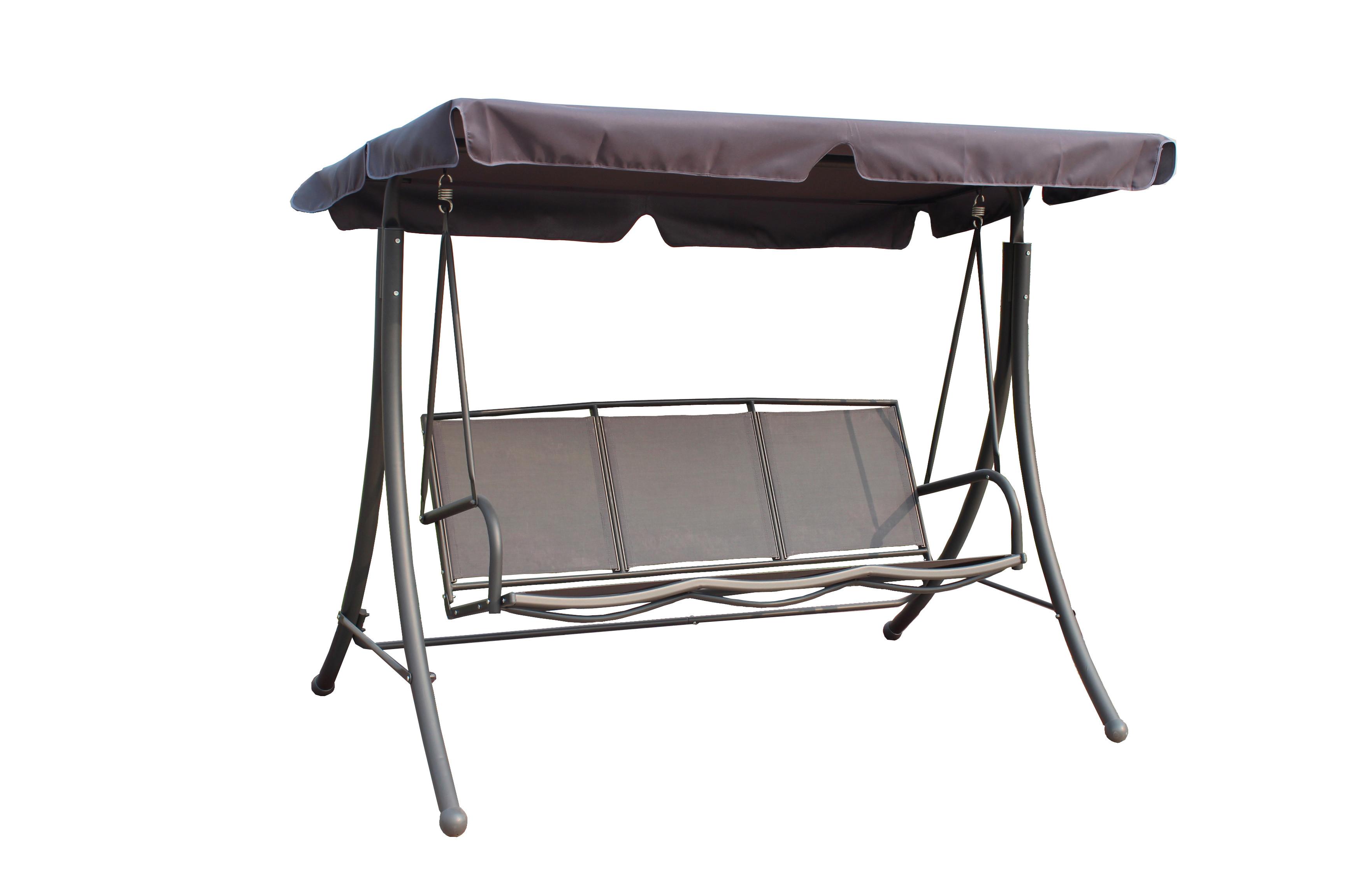 Hollywoodschaukel Anna - Schwarz/Grau, Basics, Kunststoff/Metall (201/159/130cm) - Gardenson