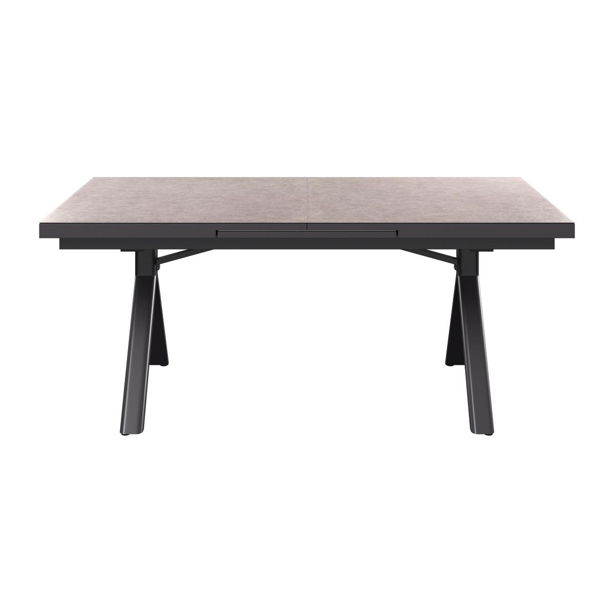 ZÁHRADNÝ STÔL DUBLIN - tmavosivá, Basics, kov/sklo (240/100/76cm)