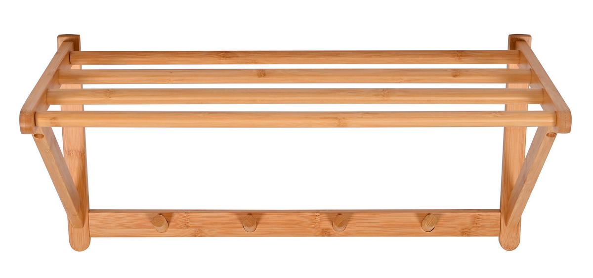 Nástenný vešiak BONNIE, bambus - prírodná farba, Konventionell, drevo (51/25/28cm) - Based