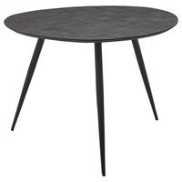 Jedálenský stôl JOE, tíkové drevo 110x108 - čierna/tmavohnedá, Modern, kov/drevo (111/76/108cm) - MID.YOU