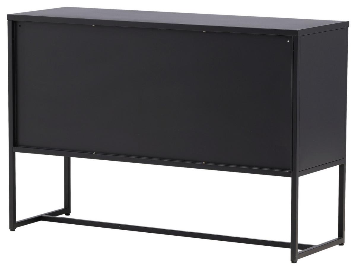 Sideboard Malla - Schwarz, Design, Metall (120/80/40cm) - Livetastic
