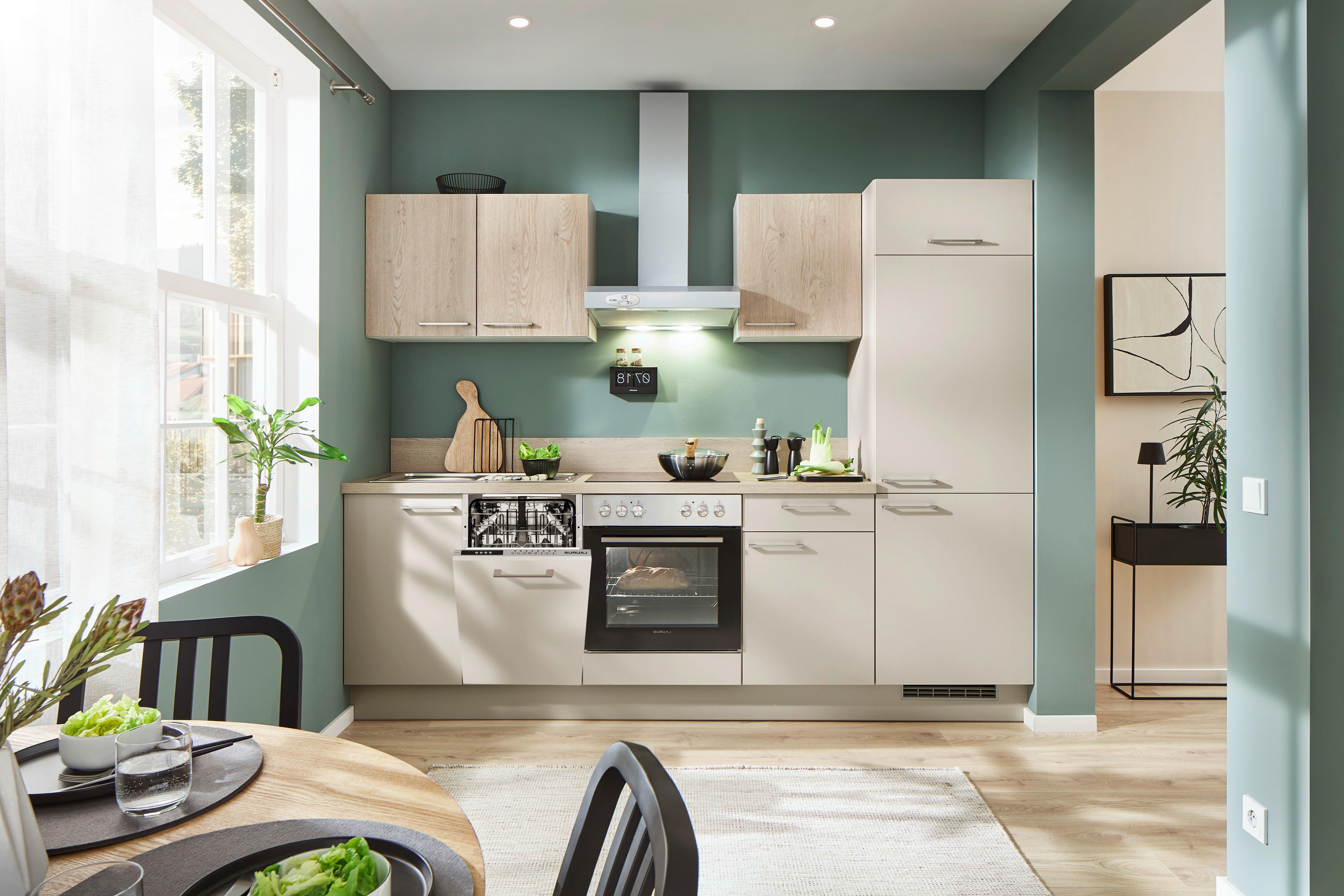 Küchenblock Pn80/Pn100 - Kaschmir/Eichefarben, Trend, Holzwerkstoff (260cm) - Pino