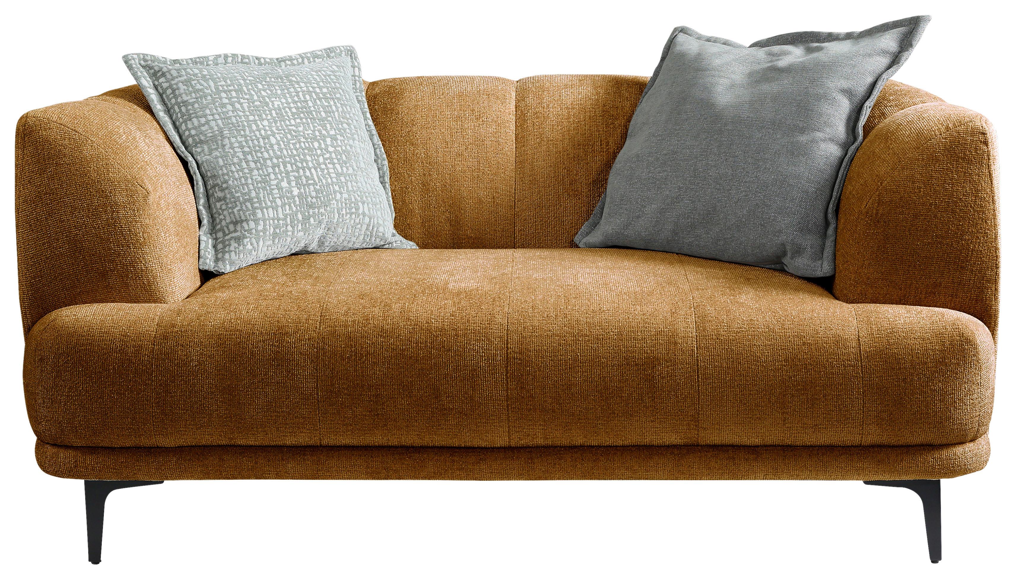2-Sitzer-Sofa Lou Goldfarben/Schwarz, 166 cm - Goldfarben/Schwarz, Design, Textil (166/77/106cm) - MID.YOU