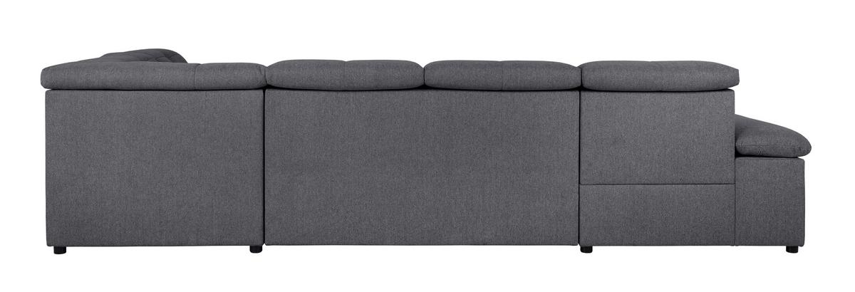 Wohnlandschaft Ramzes Dunkelgrau U: 173x328x215 cm - Dunkelgrau/Grau, Design, Textil (173/328/215cm) - MID.YOU