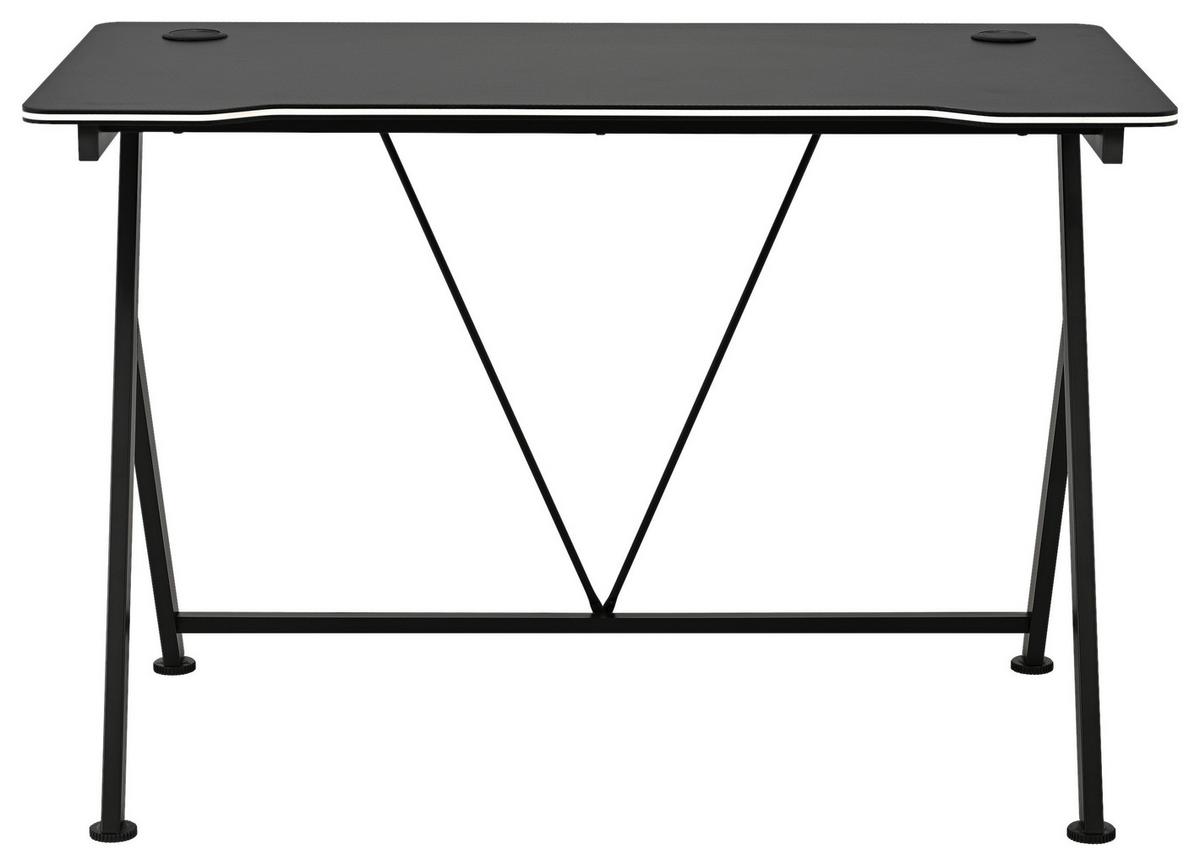Gamingtisch Paul Schwarz B: 110 cm - Schwarz/Weiß, Trend, Holzwerkstoff/Metall (110/75/60cm)