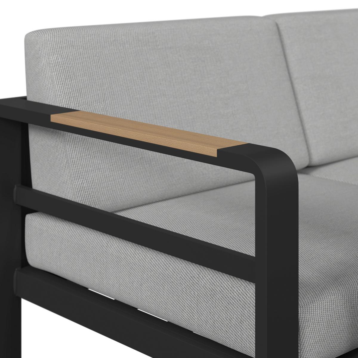 JEDÁLENSKÁ TERASOVÁ SÚPRAVA ARUBA - čierna/farba hrušky, Modern, kov/textil - Bessagi Garden