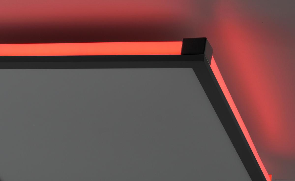 Deckenleuchte Mario L: 45 cm Quadratisch 2-Flammig dimmbar - Schwarz, Basics, Kunststoff/Metall (45/45/7,1cm)
