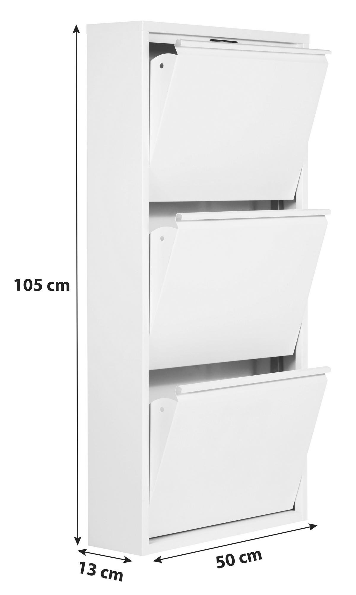 Schuhkipper Casa 3 Klappen Weiß B: 50 Cm - Weiß, Basics, Metall (50/105/13cm)