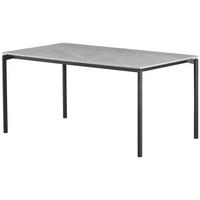 Esstisch Lean Mdf Grau, B: 160 cm - Schwarz/Grau, KONVENTIONELL, Holzwerkstoff/Metall (160/76/90cm) - P & B