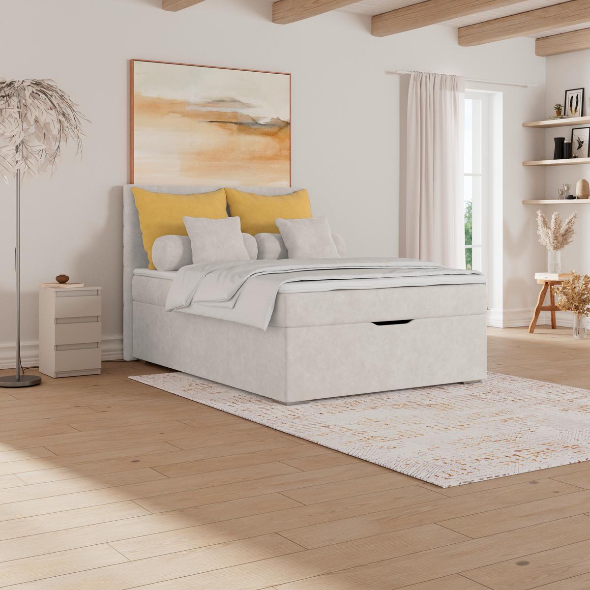 Čalúnená posteľ ADRIA 140x200 cm, sivohnedá - barvy chromu/šedohnědá, Konvenční, dřevo/textil (140/200cm)
