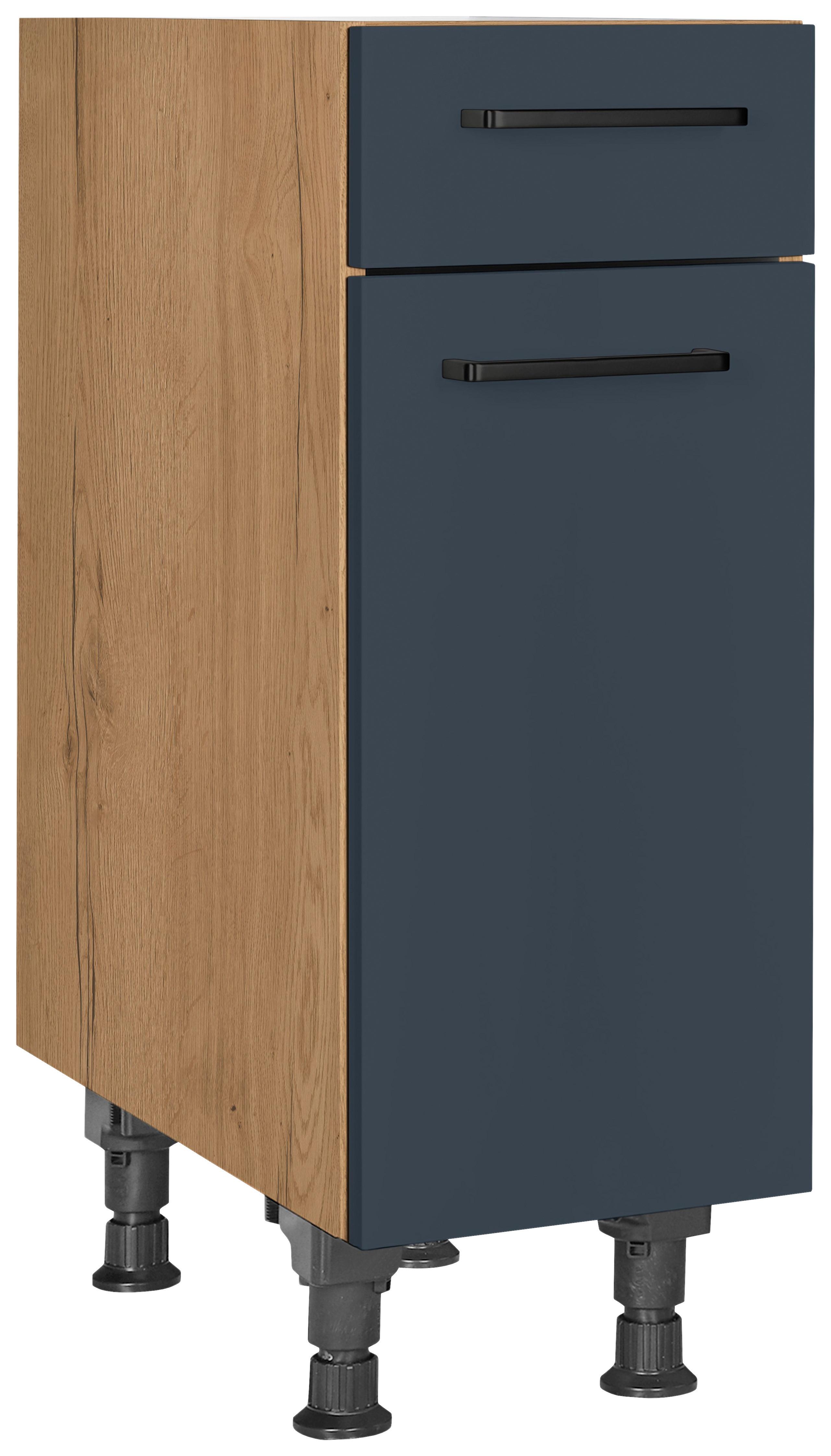 Schubkastenunterschrank Easytouch - Blau/Eichefarben, MODERN, Holzwerkstoff (30/87/56cm) - Nobilia
