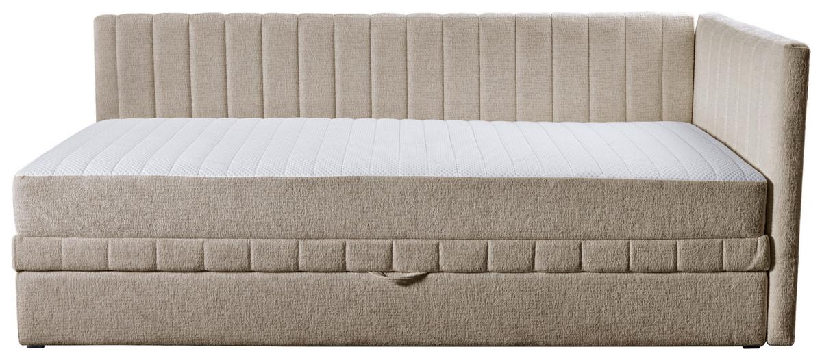 Schlafsofa Roma - Hellbraun/Schwarz, Design, Textil (212/83/99cm) - MID.YOU