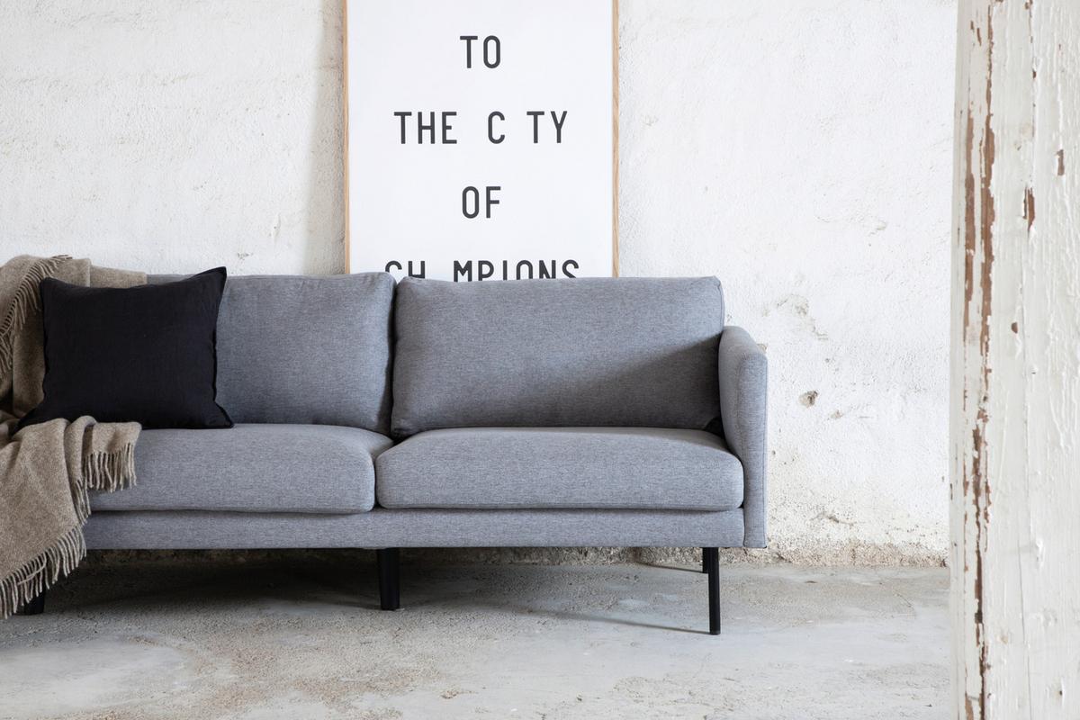 3-sitzer-sofa Zoom - Schwarz/Grau, Design, Textil/Metall (260/78/80cm) - Livetastic