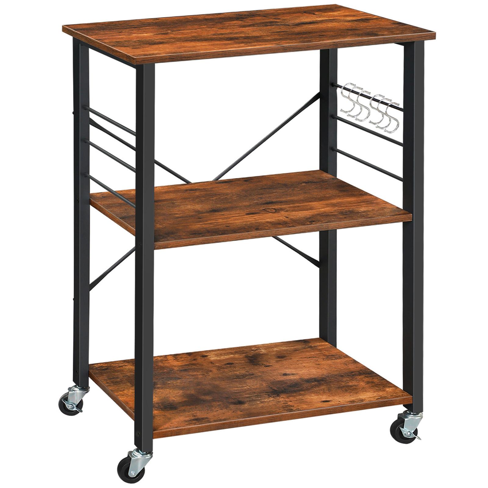 Servierwagen Braun, Schwarz B: 60 cm - Schwarz/Braun, Trend, Holzwerkstoff/Metall (60/84/40cm) - MID.YOU