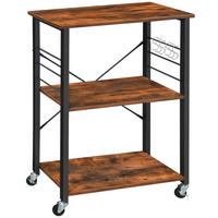 Servierwagen Braun, Schwarz B: 60 Cm - Schwarz/Braun, Trend, Holzwerkstoff/Metall (60/84/40cm) - MID.YOU