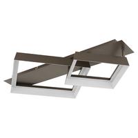 LED-Deckenleuchte 3000k, Warmweiß - Braun/Weiß, Design, Kunststoff/Metall (68,5/49,5/12cm) - Globo