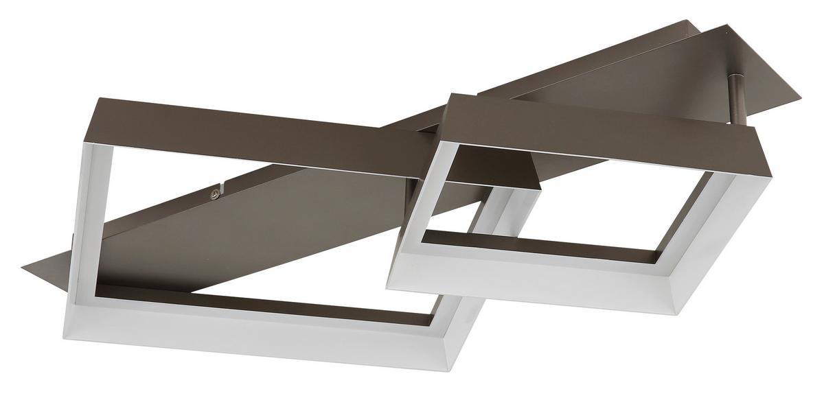 LED-Deckenleuchte 3000k, Warmweiß - Braun/Weiß, Design, Kunststoff/Metall (68,5/49,5/12cm) - Globo