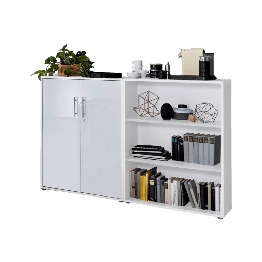 Aktenschrank Office Edition Weiß/Weiß Hochglanz B: 168,8cm