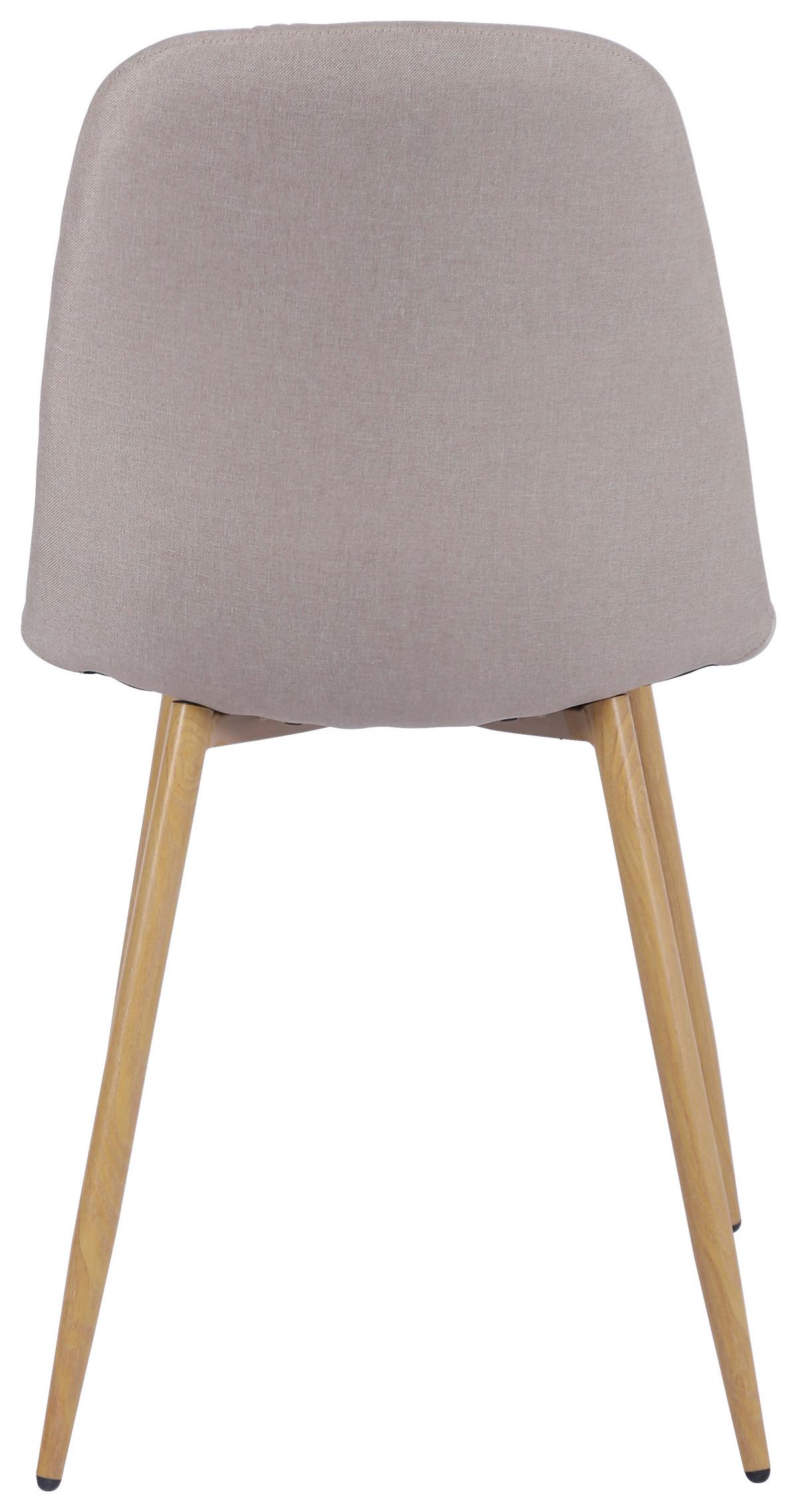 Vierfußstuhl Mona Leinenoptik Beige - Eichefarben/Beige, MODERN, Holz/Textil (44/87/56cm)