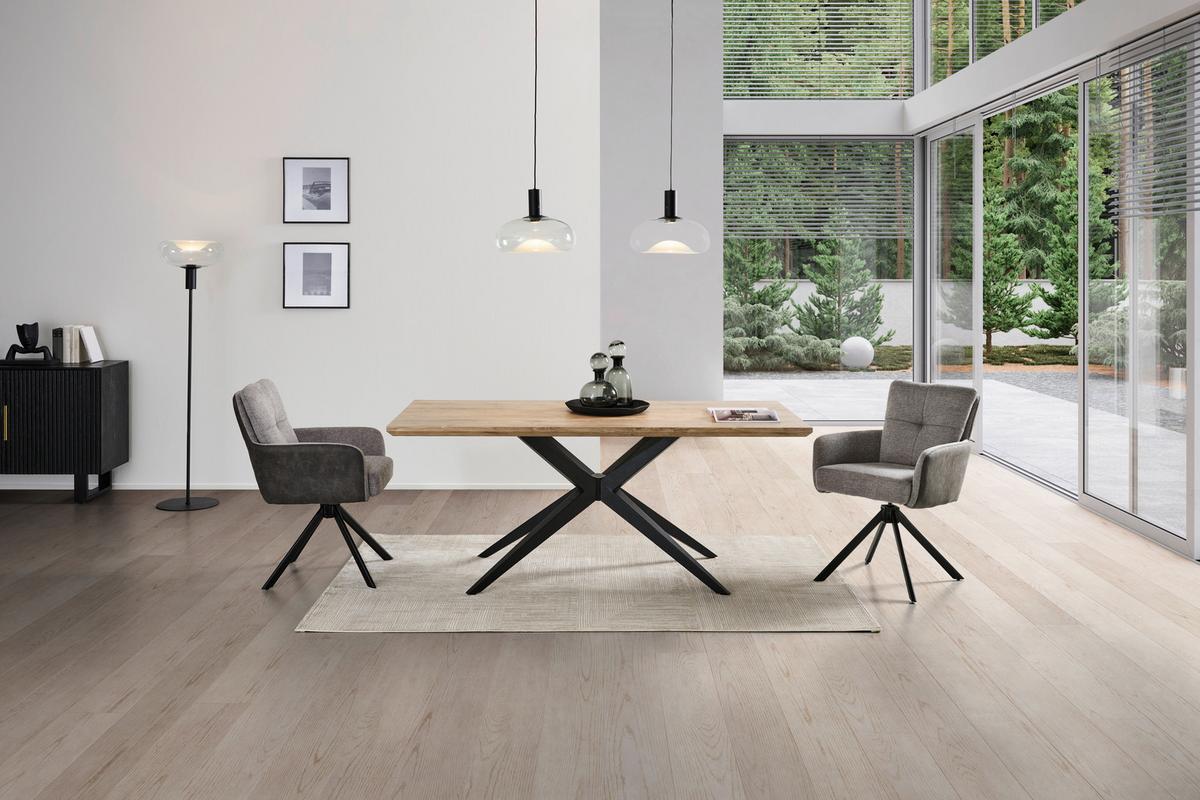 Armlehnstuhl Janet - Schwarz/Grau, LIFESTYLE, Holz/Textil (60/88/67cm) - MID.YOU
