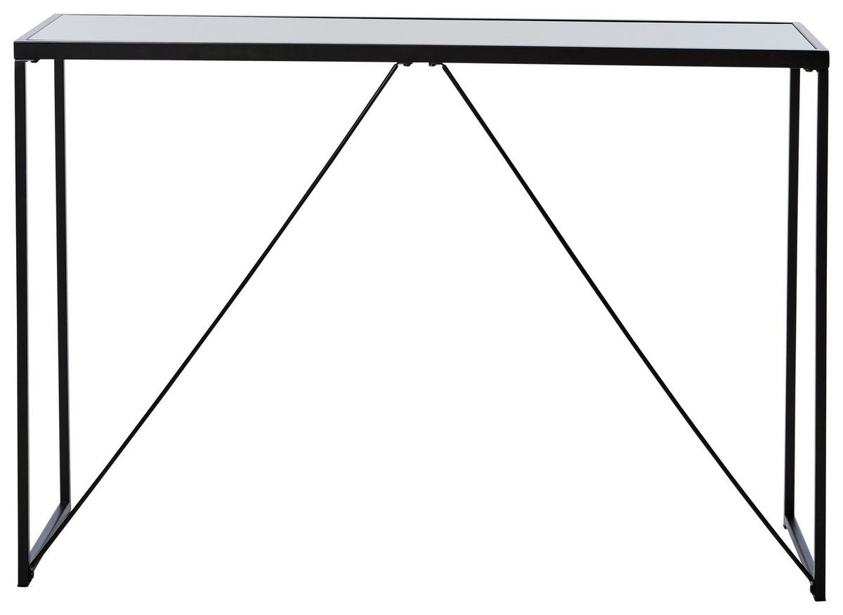 Konsolentisch Glam Console Schwarz B: 30 Cm - Schwarz, KONVENTIONELL, Glas/Metall (111/30/76cm) - Livetastic