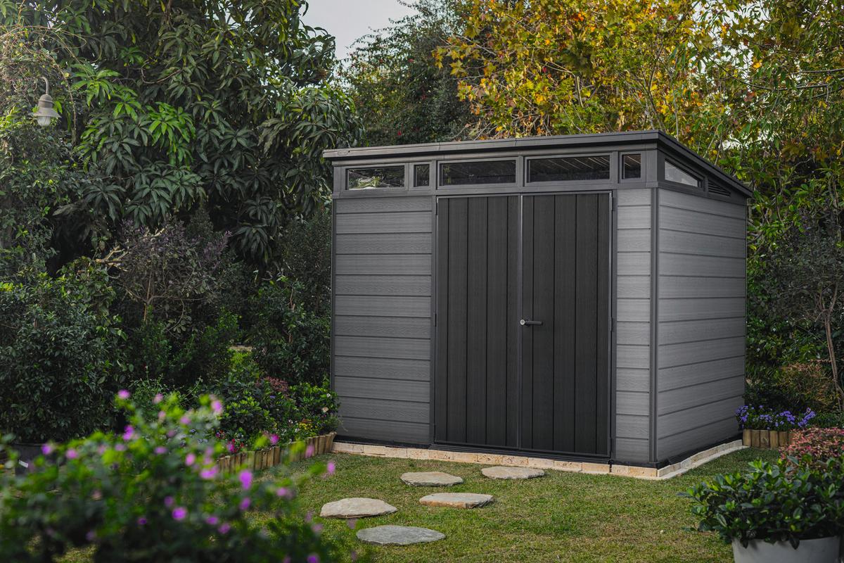ZAHRADNÍ DOMEK CORTINA 9X7 - tmavě šedá, plast (279/218/226cm)