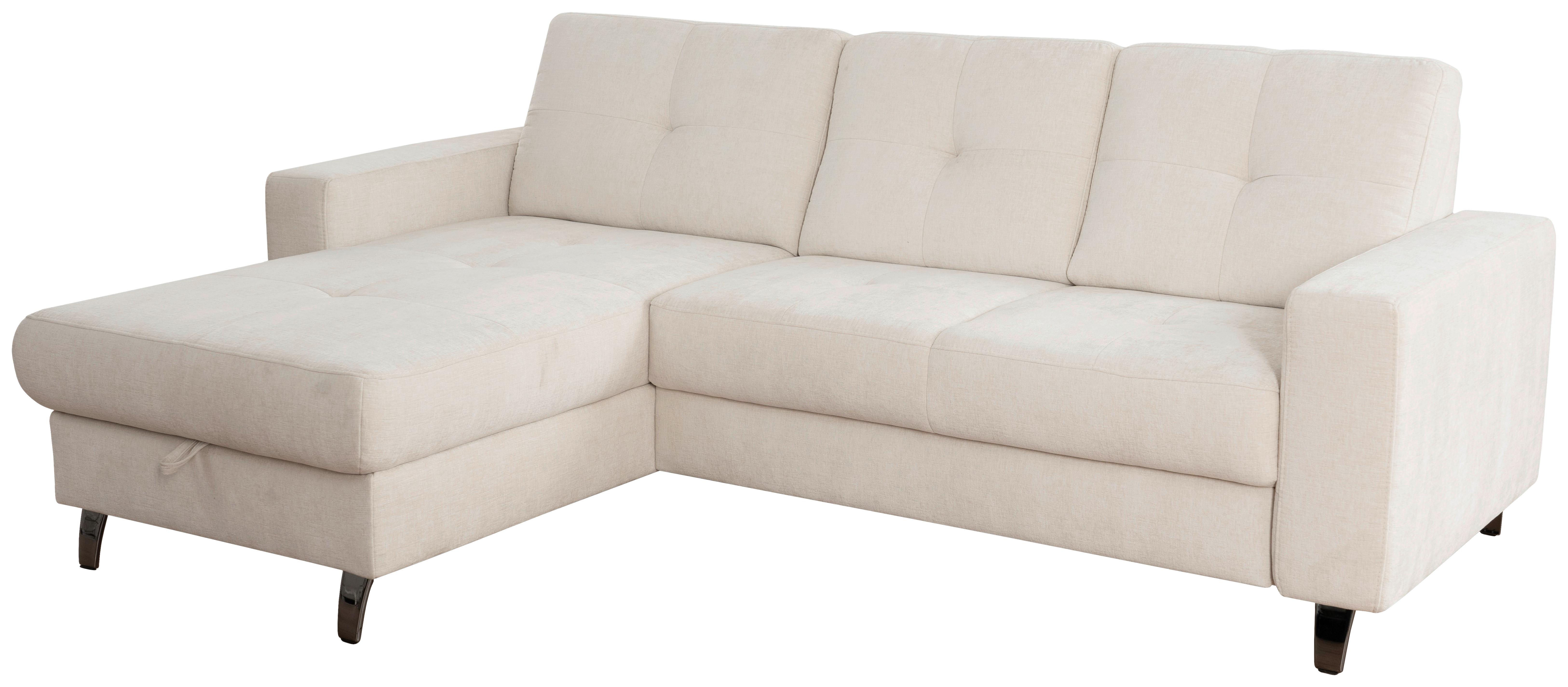 James Wood Ecksofa Varese Naturfarben, S: 164x239 cm - Beige/Schwarz, KONVENTIONELL, Textil (164/239cm) - James Wood