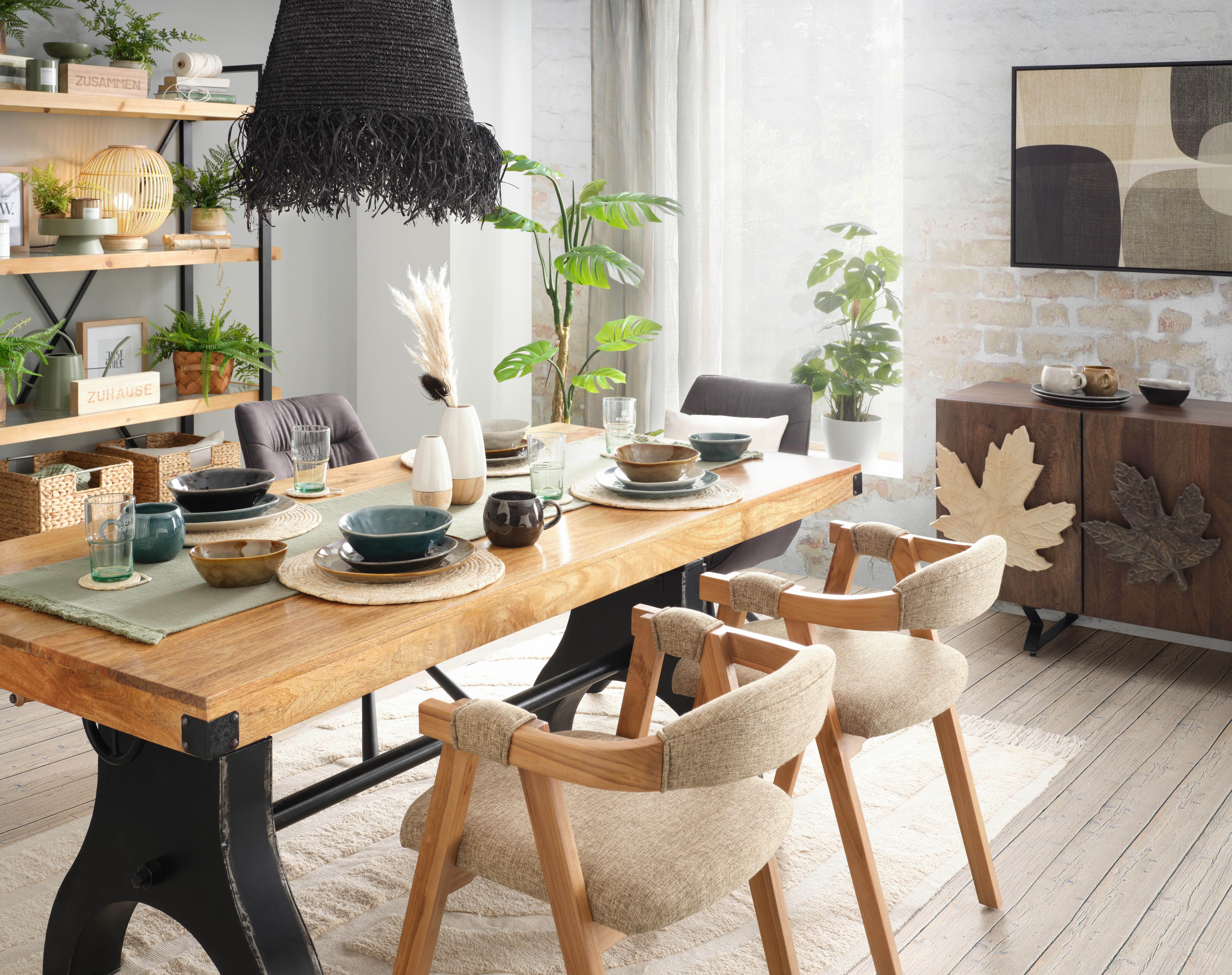 Sada podložek Nora, 4dílná - světle hnědá, Moderní, přírodní materiály (10/4cm)