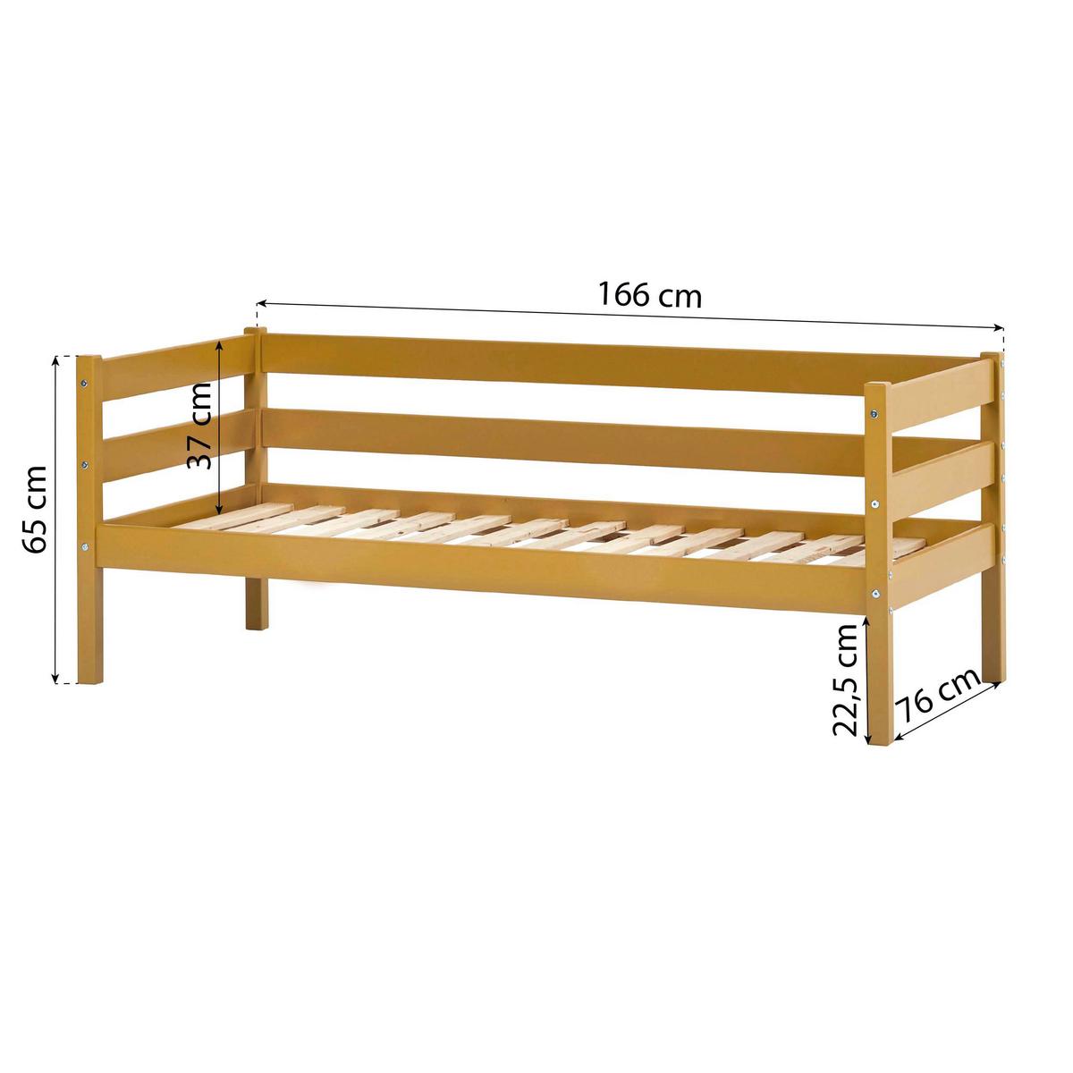 Kinder-/Jugenbett Comfort Gelb, Lf: 70x160 cm - Gelb, MODERN, Holz (70/160cm) - MID.YOU
