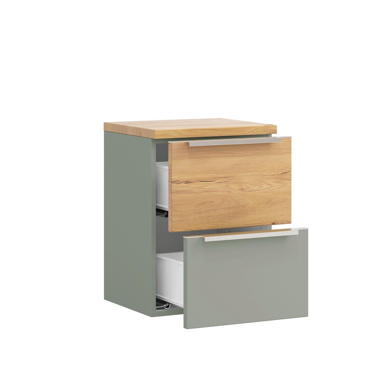 Unterschrank Verona Schilfgrün/Wildeiche B: 40cm - Schilfgrün/Wildeiche, Trend, Holzwerkstoff (40/54/35cm) - Held
