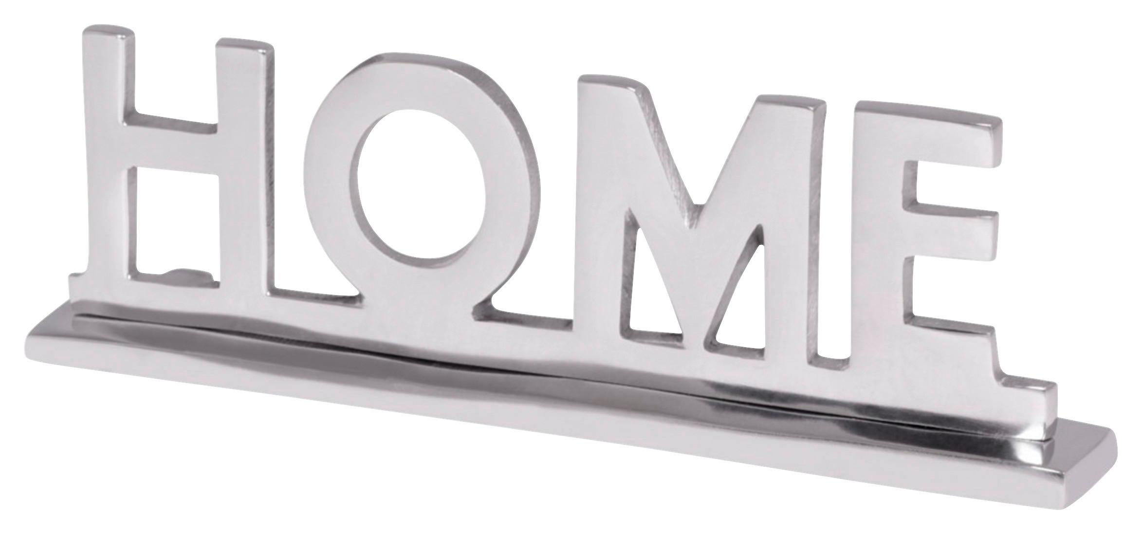 Dekoschriftzug Wohnling Silberfarben B: 22 cm - Silberfarben, MODERN, Metall (22/7/3cm) - MID.YOU