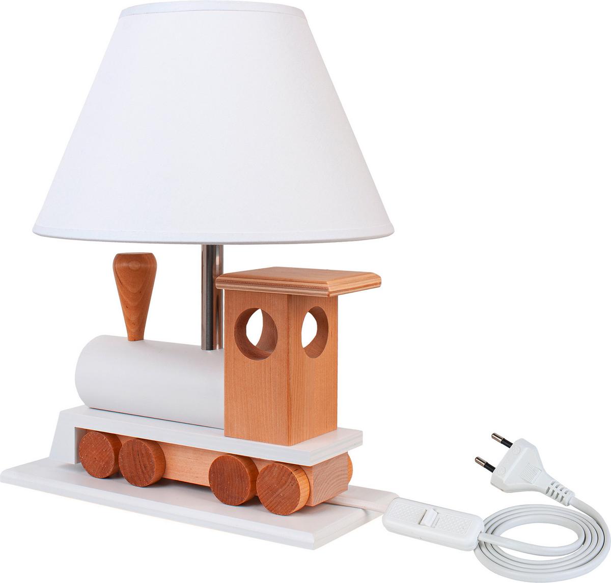 Kindertischleuchte 4112009 Lokomotive- Nat/weiß - Naturfarben/Weiß, Basics, Holz (32/14/27cm)