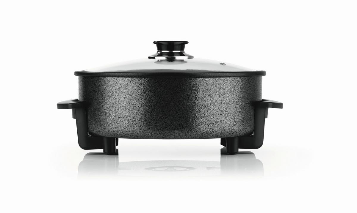 ELEKTRISCHE PFANNE 1500W, Bis 220C - Schwarz, Basics, Glas/Kunststoff (34/18/32cm) - GOURMETMAXX