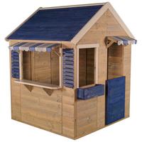 Spielhaus Delfin Blau/naturfarben, B: 120 Cm - Blau/Naturfarben, KONVENTIONELL, Holz (120/155/120cm)